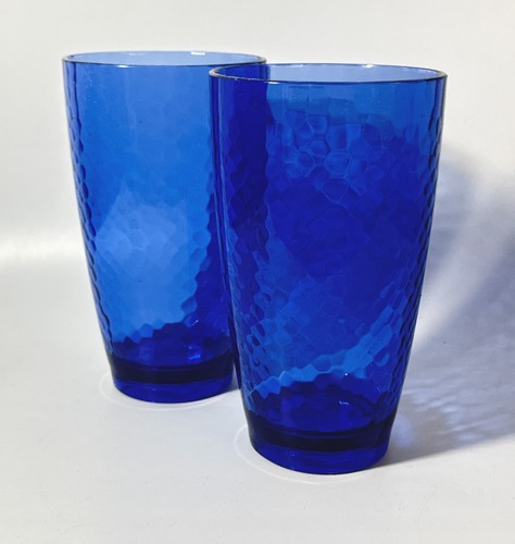 19oz Acrylic Tumbler Set of 2 in Blue, Green, or Turquoise Hammered Design GB - Picture 2 of 4