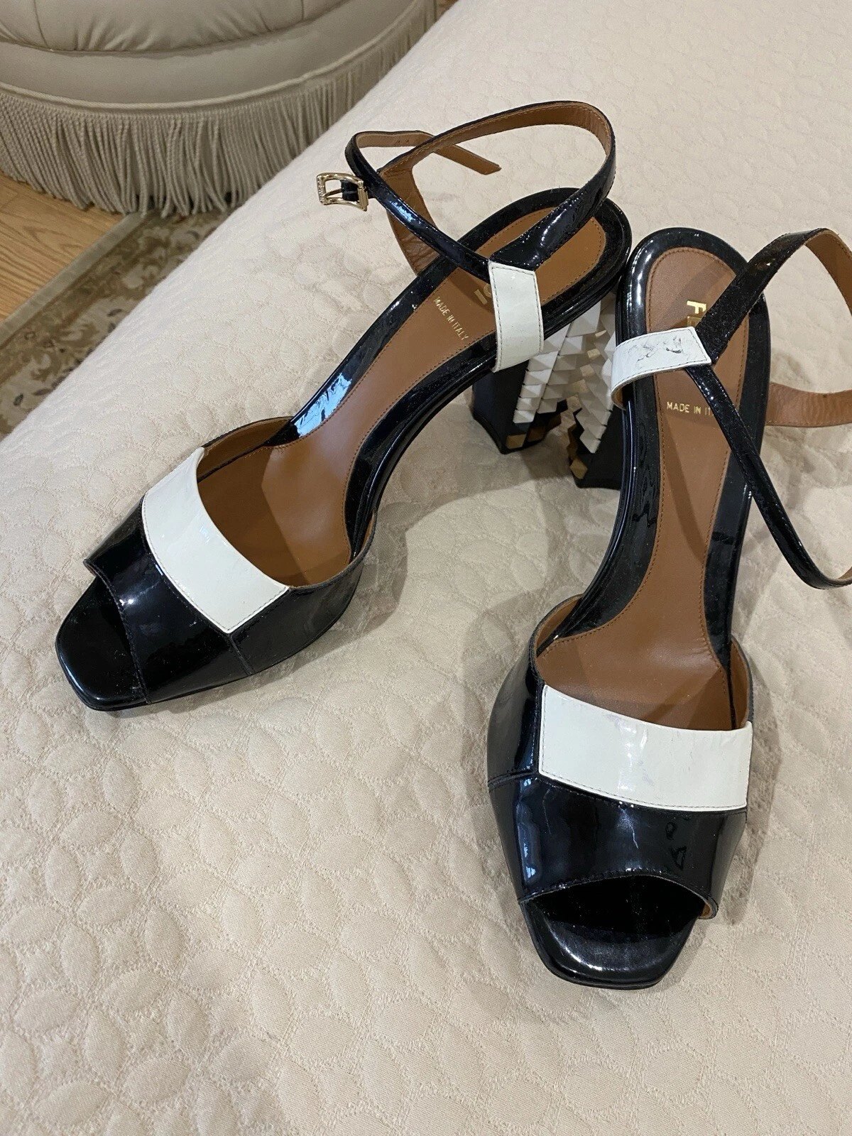 Fendi — NEVER USED FENDI Patent Leather Spike Heels Size EU 39 US 9