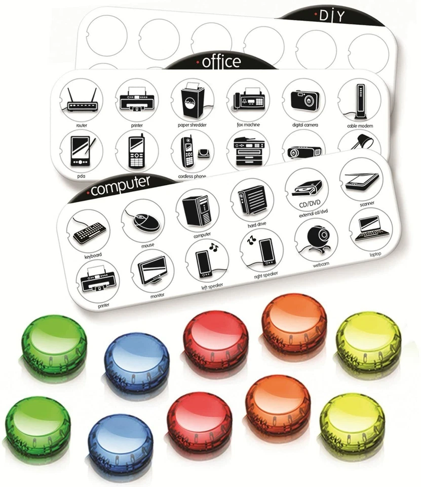 Dotz Colored Cord Identifiers Computer Office Label Icons DCI202CO NEW Free Ship - Image 3 of 4