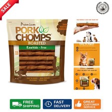 Gourmet 6-Inch Roasted Pork Skin Dog Chews, 15 Count   Rawhide Free  Digestible