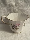 260e Elizabethan Pink & Grey/Dark Green Leaves FBC Tea Cup & Saucer — photo 6
