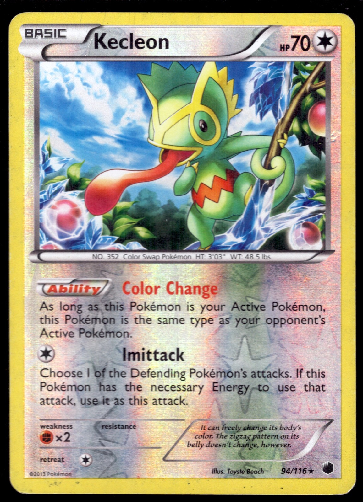 Kecleon Reverse Holo 94/116 Plasma Freeze