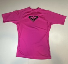Roxy Women's Whole Hearted UPF 50 Short Sleeve Rashguard, Hot Pink Size L