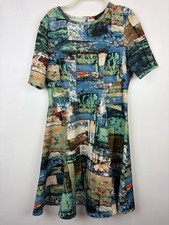Karen Kane Dress Womens XL Scuba Art to Wear Made USA Office Career