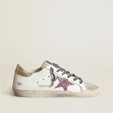 Golden Goose Women s Superstar Size 37 White/Pink/Platinum New.