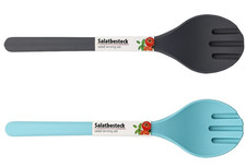 2 x Salatbesteck Kunststoff zwei unterschiedliche Farben 27 cm lang
