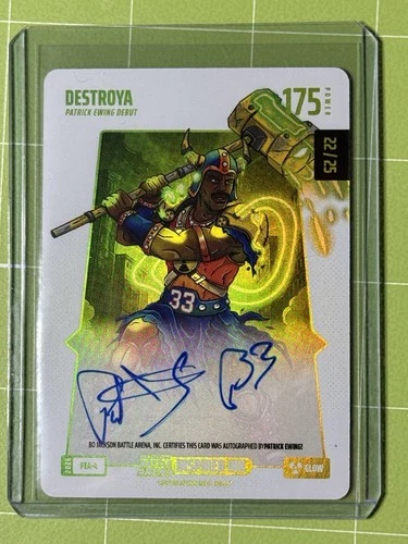 Bo Jackson Battle Arena Inspired Ink Destroya Patrick Ewing /25 Glow Auto PEA-4