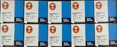 10 x Osram M258 12V 50W Dichroit MR16 GU5.3 Halogen Leuchtmittel 51mm Titan 46870 WFL G3