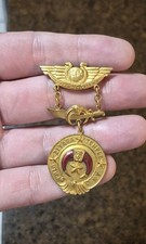 RARE 1904 UTICA NY ATLANTIC CITY MASONIC SHRINERS 3 PIECE MEDAL PIN BADGE NICE!