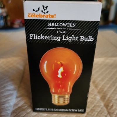 HALLOWEEN FLICKERING 120 VOLT LIGHTBULB BEAUTIFUL ORANGE COLOR.       PATIO.    