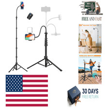 Phone Tripod, 86" Tall Tripod for iPhone with Flexible Gooseneck Remote