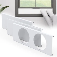Dual Hose Portable Air Conditioner Window Kit 5" Diameter Portable AC Window