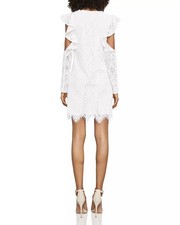NWT BCBG MAXAZRIA SIZE M Marian Cold shoulder Shift Lace Dress MSRP 268