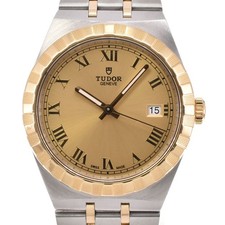 TUDOR Royal 28503 K18YG/SS Champagne Gold Dial Automatic Men's Watch P#145578