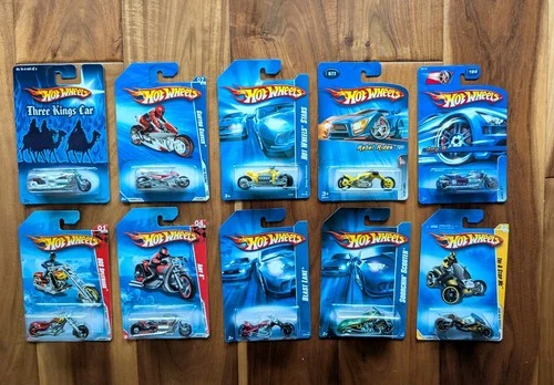 Vintage Hot Wheels Motorcycle Lot Of 10, 2006 - 2010 (3 "Airy 8 versions" !! )