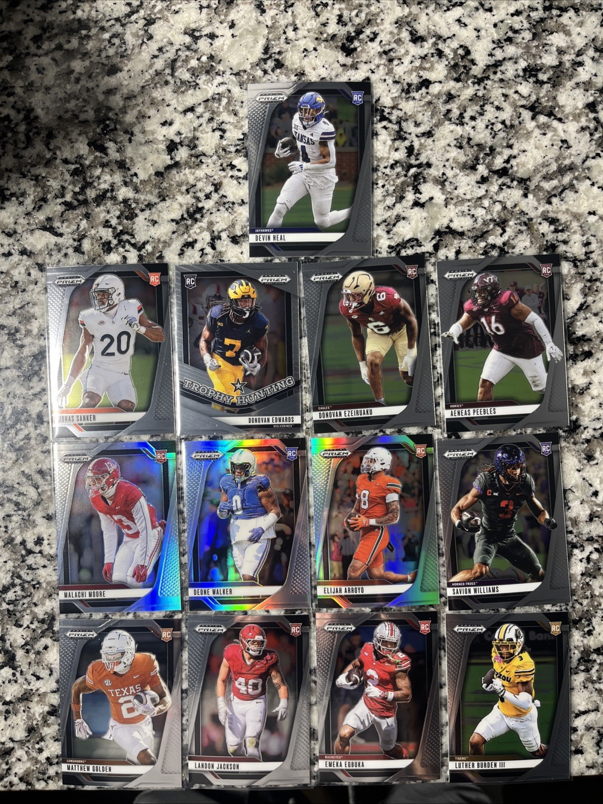 2025 Prizm Draft Picks- Rookie Lot - Lot Of 13 Cards RC