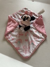 DISNEY BABY MINNIE MOUSE RAINBOW HEARTS SECURITY BLANKET LOVEY A3