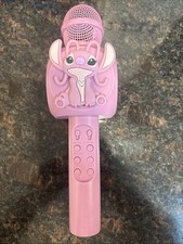 Stitch Angel LED Bluetooth Karaoke Microphone Pink Wireless Singing Mic w/Lights