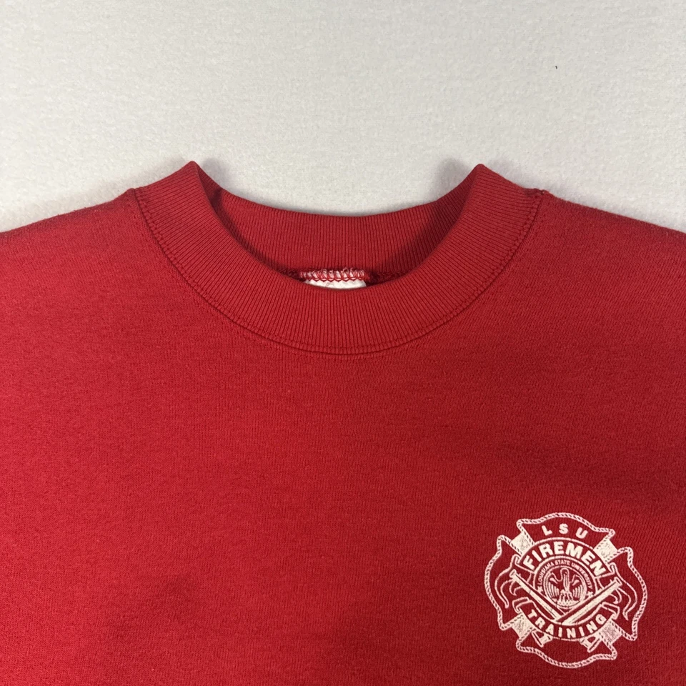 Vtg LSU Firemen Training Sweatshirt Red Men’s Long Sleeve XL Fruit Of Loom Best - Image 4 of 4