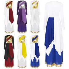 Womens Outfits Theme Party Dancewear Irregular Set Class Long Sleeve Lyrical