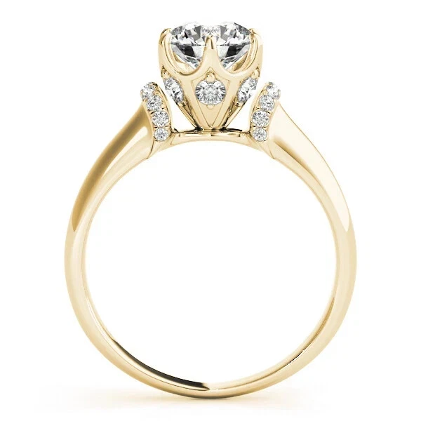 1.50 Ct Lab-Created Round Cut Diamond Prong Engagement Ring 14K Yellow Gold FN - Image 4 of 4