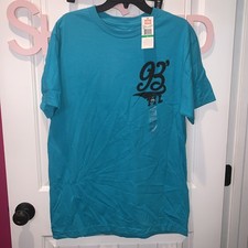 Mens ECKO UNLTD. Size L Short Sleeve Script Tee New With Tags! Teal Blue w/black