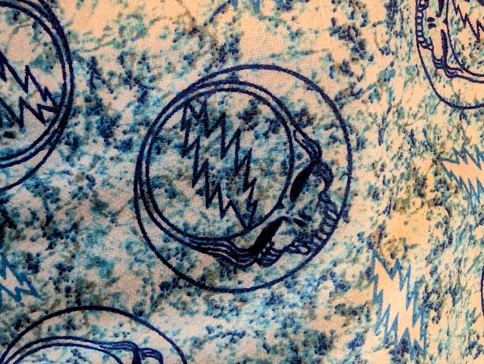 Tela de franela Grateful Dead Tie Dye vendida por yarda nueva cabeza muerta sin lavar nueva Foto 3 de 4