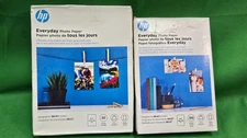 HP Everyday Photo Paper 100 Sheets 4x6" & 100 Sheets 5x7" Bundle NEW (E4)