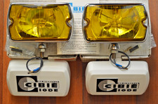 Vintage Nos Chrome Cibie 35 Yellow Driving Lights W Covers Bmw Vw Mercedes