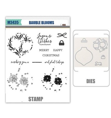 BAUBLE BLOOMS Stamps and Metal Cutting Dies DIY Scrapbooking Paper Card