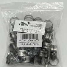 NEW!! 25 Pack Ideal 3/8 in. To 7/8 in. Stainless Steel Hose Clamp Tridon SAE 6