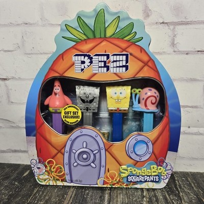 Opened Unused PEZ SpongeBob Squarepants 25th Anniversary PEZ Dispenser Gift Set