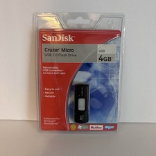 SanDisk Cruzer Micro 4GB USB 2.0 Flash Drive Retractable New Sealed