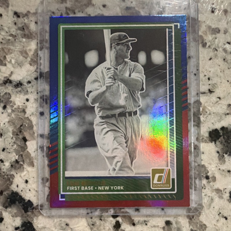 2025 Panini Donruss Lou Gehrig New York Yankees #55 Red & Blue Parallel