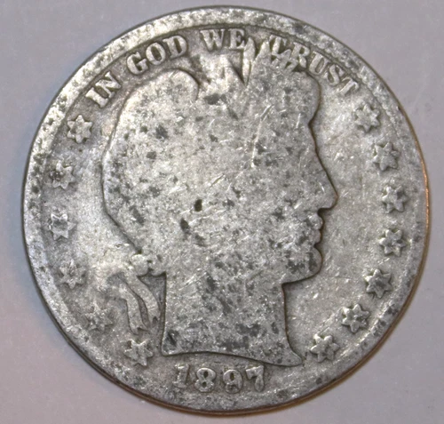1897-P BARBER SILVER HALF DOLLAR - AG/GOOD - #0038E