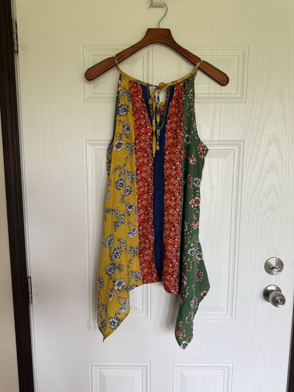 Unique spectrum patchwork mixed print flowy tunic… - image 5