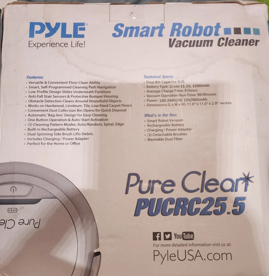 Pyle Pure Clean Automatic Smart Robot Vacuum PUCRC25.5 WHITE - Image 2 of 2