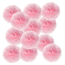 4inch Tissue Paper Pom Poms,12PCS Pom Poms Paper Flowers Ball,Pink