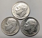 2-1964-D 1-1964-P Silver Roosevelt Dimes. Nice Coins.