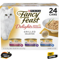 Fancy Feast Delights with Cheddar Adult Wet Cat Food Grilled Collection 24x85g