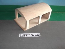 Large Wooden Model Farm Building 1:87th Scale Round Top Large Bale Shed