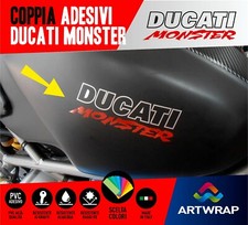 Coppia Adesivi Stickers Ducati Monster Naked moto cafe racer 