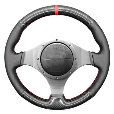 Carbon Fiber Leather Steering Wheel Cover For Mitsubishi Lancer Evolution 8 2003