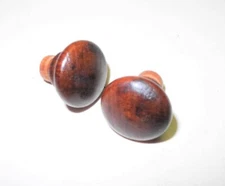 VINTAGE SINGER TREADLE SEWING MACHINE 2 PIECE SET WALNUT DRAWER KNOBS, 1" NICE