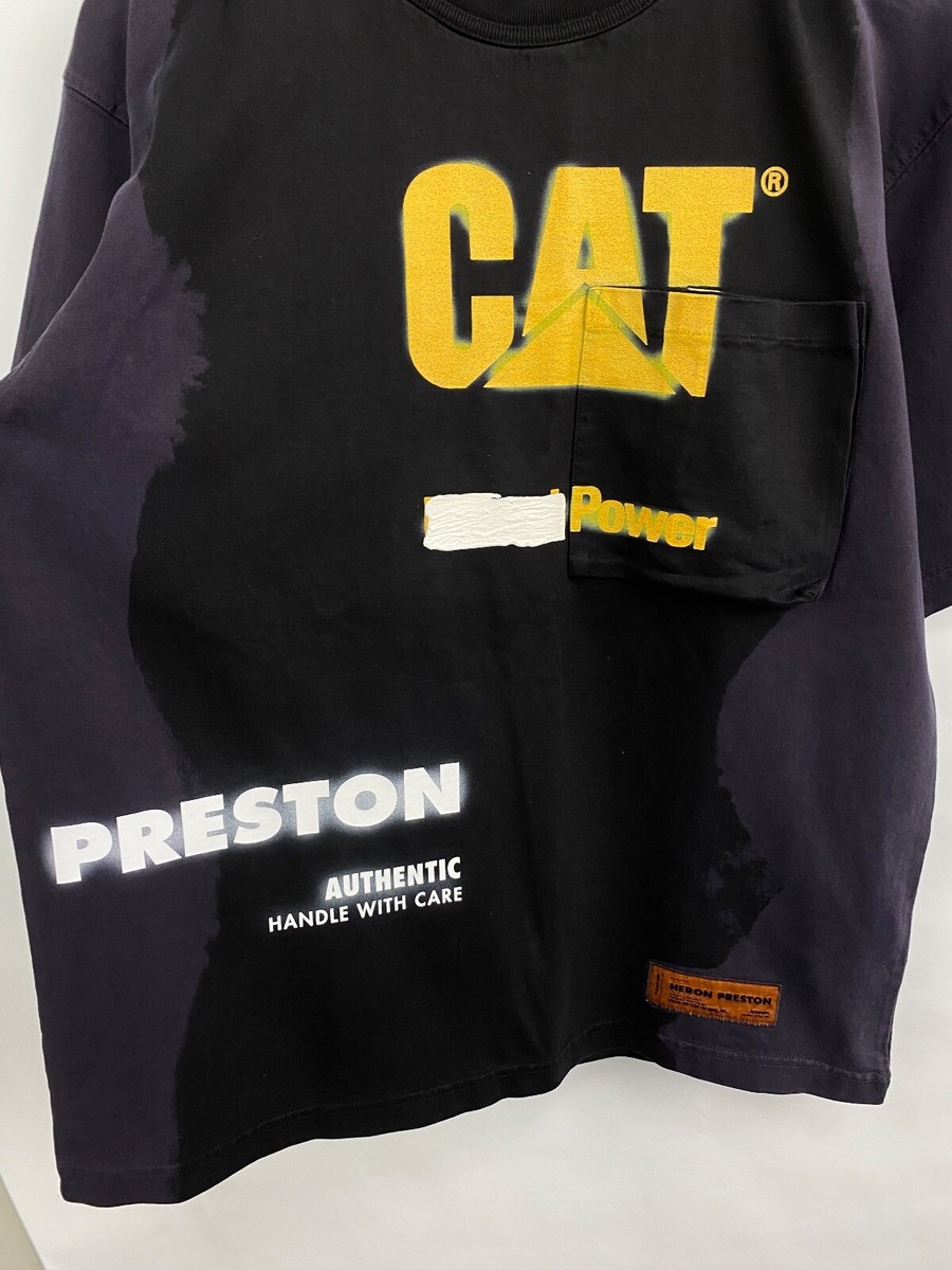 Heron Preston x CAT Caterpillar T-Shirt Y2K Rare Retro Hype