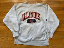 Vintage 80s Champion Reverse Weave Illinois Fighting Illini Sweatshirt Sz XL
