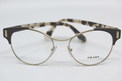 #ad Prada PR61T VAX Gold and Burgundy Eyeglasses New Authentic 52 $99.00