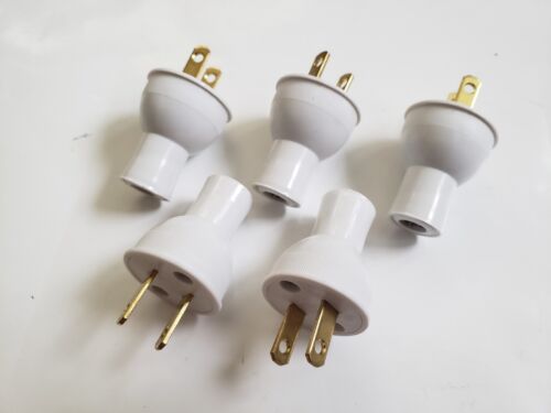 5 Pack Round Vintage Antique WHITE Electrical Plug Lamp Cord Fan Steampunk  - Picture 1 of 4