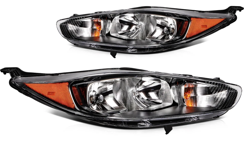 PAIR/2PCS Headlight Assembly W/Bulbs For Ford Fiesta Sedan & Hatchback 2014-2018 - Image 4 of 4