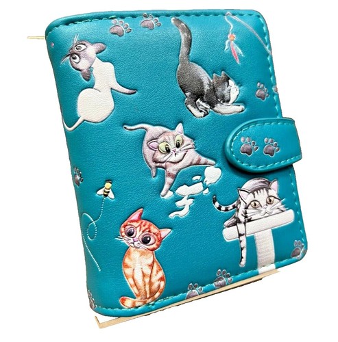 Portafoglio Piccolo In Pelle Con Gatto Asakusa Bunko - Edo-Komon, Artigianale Giapponese